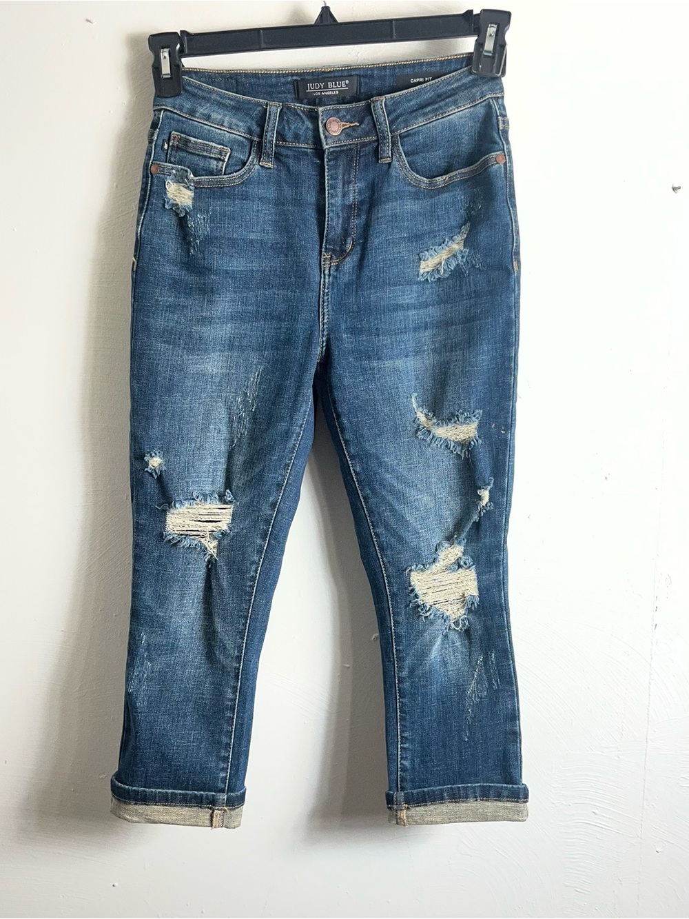 Judy Blue Capri Fit Jeans Stretch Distressed High Rise Denim 1 / 25